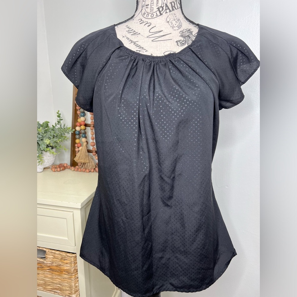 Mossimo Black Polka Dot Short Sleeve Top